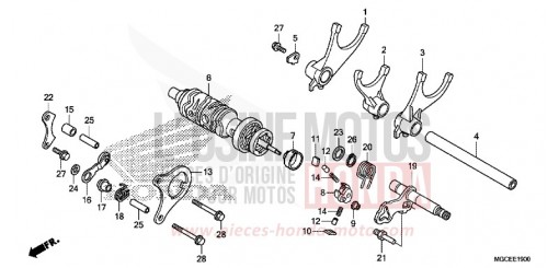 BARILLET DE SELECTION/FOURCHETTE DE SELECTION CB1100SAE de 2014